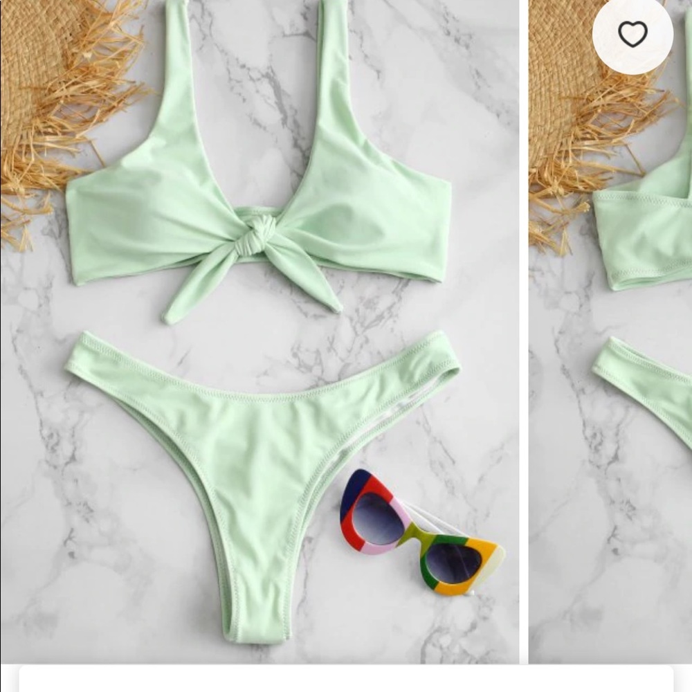 Zaful light mint cheeky swim suit